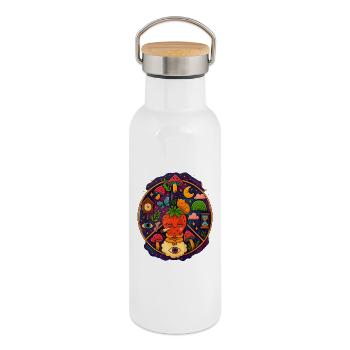 Strawberry Haze - Thermosflasche mit Bambusdeckel - Weiß - Rechts