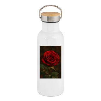 Fear Rose - Thermal Bottle with Bamboo Lid - white - Right