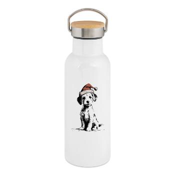 Santa Hündchen - Thermosflasche mit Bambusdeckel - Weiß - Rechts