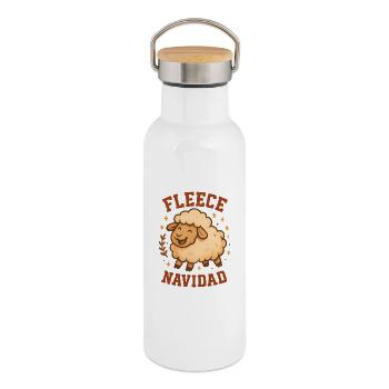Feliz Navidad Weihnachts Wortspiel lustig - Thermosflasche mit Bambusdeckel - Weiß - Rechts