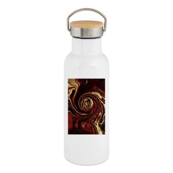 Abstract Germany Fluid Art Part 1. - Thermal Bottle with Bamboo Lid - white - Right