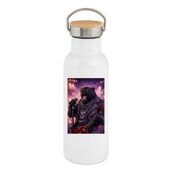 RockyZoo9 - Thermal Bottle with Bamboo Lid - white - Right