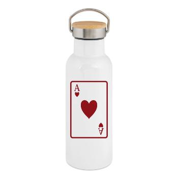 Poker card - Thermal Bottle with Bamboo Lid - white - Right