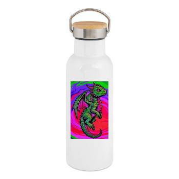 dragon - Thermal Bottle with Bamboo Lid - white - Right