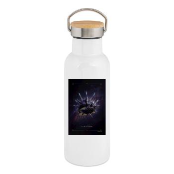 Anneau de la Nébuleuse de la Couronne Cosmique - Gourde isotherme avec bouchon en bambou - blanc - Droite
