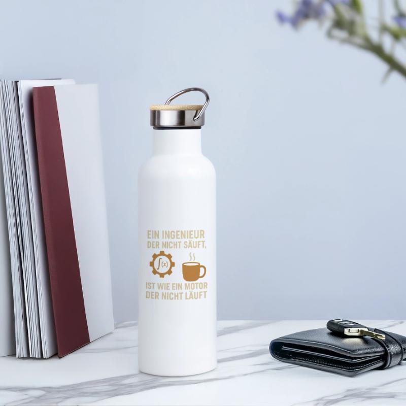 Engineer Humor Coffee Engine Thermal Bottle with Bamboo Lid