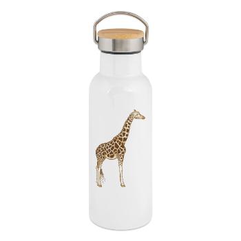 Giraffe - Thermal Bottle with Bamboo Lid - white - Right