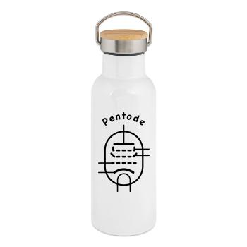 Vacuum Tube Symbol Pentode - Thermal Bottle with Bamboo Lid - white - Right