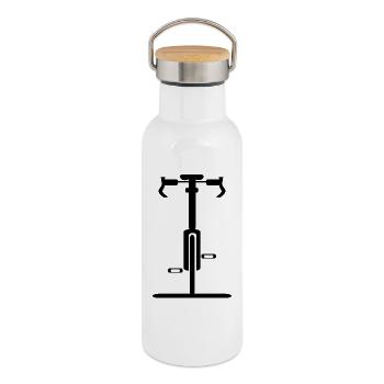 ROAD BIKE BIKE - Thermal Bottle with Bamboo Lid - white - Right