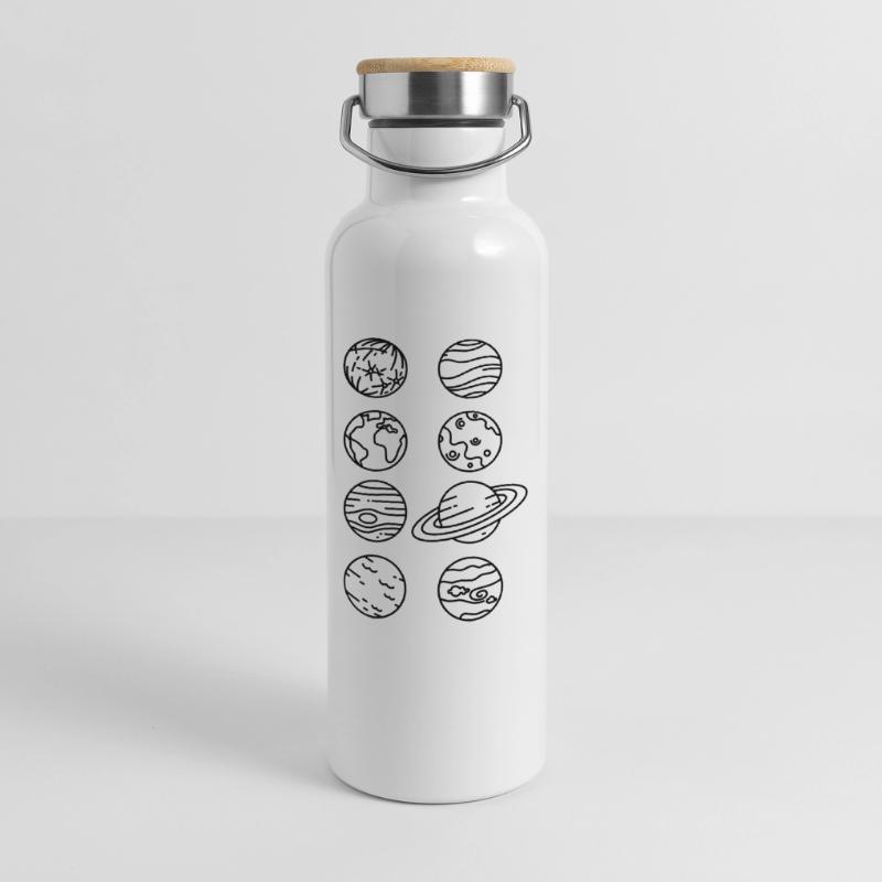 Solar System Planets – Solar System Space Thermal Bottle with Bamboo Lid