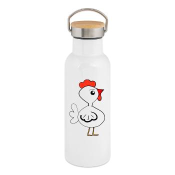 Küken Cartoon-Henne Huhn Kinder - Thermosflasche mit Bambusdeckel - Weiß - Rechts