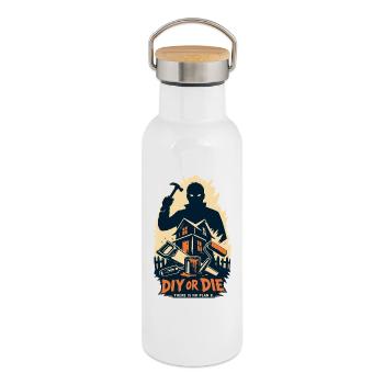 DIY Or Die Horror Design - Thermosflasche mit Bambusdeckel - Weiß - Rechts