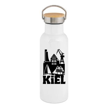 Kiel Silhouette Landmark - Thermal Bottle with Bamboo Lid - white - Right