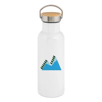 mountains - Thermal Bottle with Bamboo Lid - white - Right