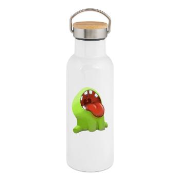 Gnom - Thermosflasche mit Bambusdeckel - Weiß - Rechts
