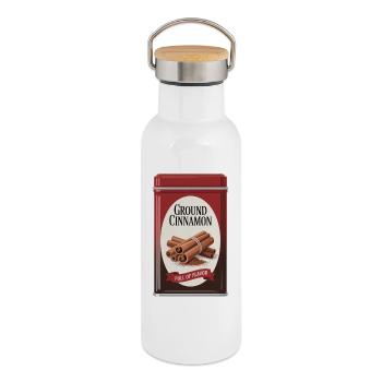 Ground Cinnamon Zimt Full Of Flavor - Thermosflasche mit Bambusdeckel - Weiß - Rechts