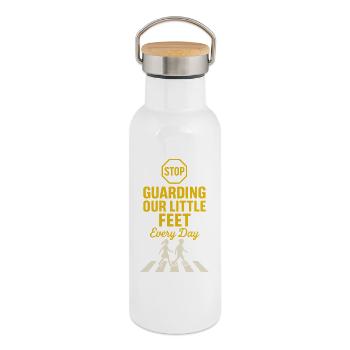 Crossing Guard Gift Security Team - Thermal Bottle with Bamboo Lid - white - Right