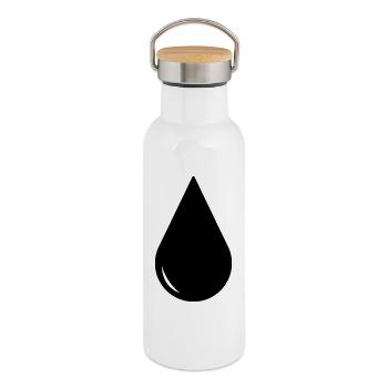drop - Thermal Bottle with Bamboo Lid - white - Right