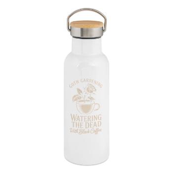 Goth Garden: Den toten Kaffee gießen - Thermosflasche mit Bambusdeckel - Weiß - Rechts