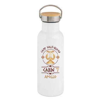 Cabin #7 in Camp Half Blood, Child of Apollo - Thermal Bottle with Bamboo Lid - white - Right