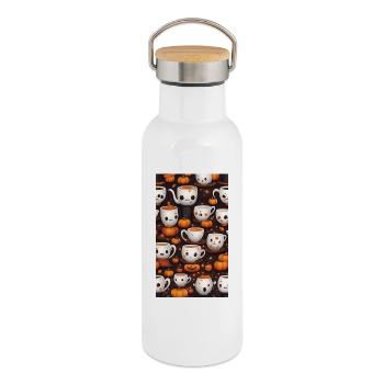 Süße und makabre Halloween-Kaffees - Thermosflasche mit Bambusdeckel - Weiß - Rechts