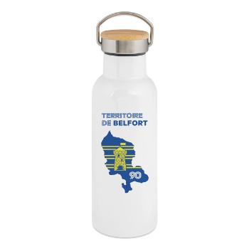 Gebiet von Belfort 90 - Thermosflasche mit Bambusdeckel - Weiß - Rechts