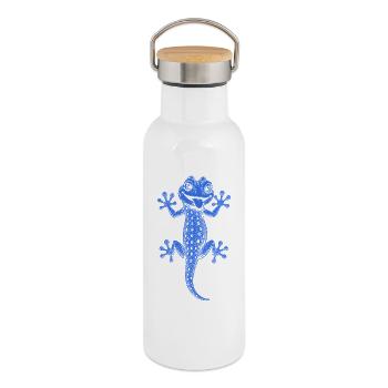 Gecko - Thermosflasche mit Bambusdeckel - Weiß - Rechts