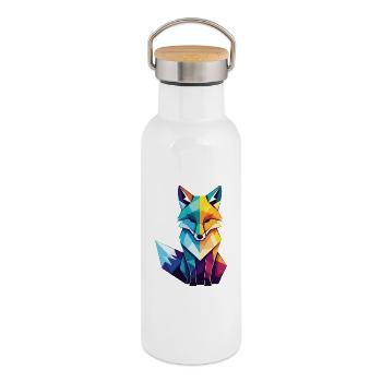 Fuchs - Thermosflasche mit Bambusdeckel - Weiß - Rechts