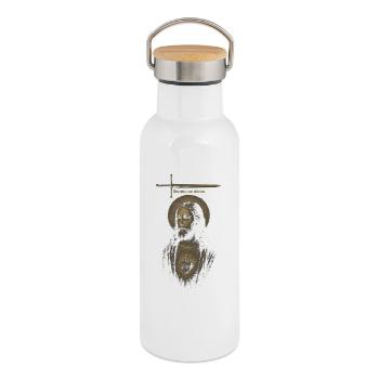 Unterscheidung, nicht Urteil. - Thermosflasche mit Bambusdeckel - Weiß - Rechts