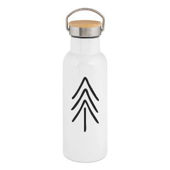 Sapin minimaliste - Gourde isotherme avec bouchon en bambou - blanc - Droite