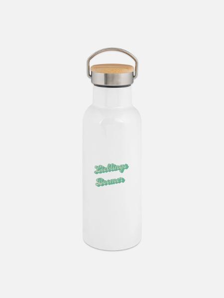 Lieblings Boomer Retro Script - Thermosflasche mit Bambusdeckel - Weiß