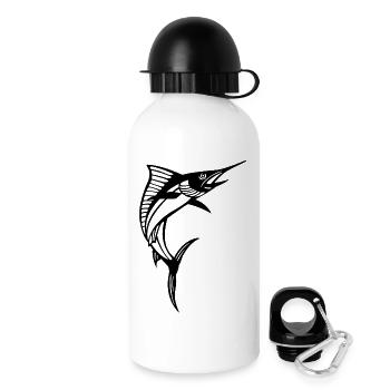 Schwarzer Schwertfisch - Trinkflasche mit Deckel 500 ml - Weiß - Rechts