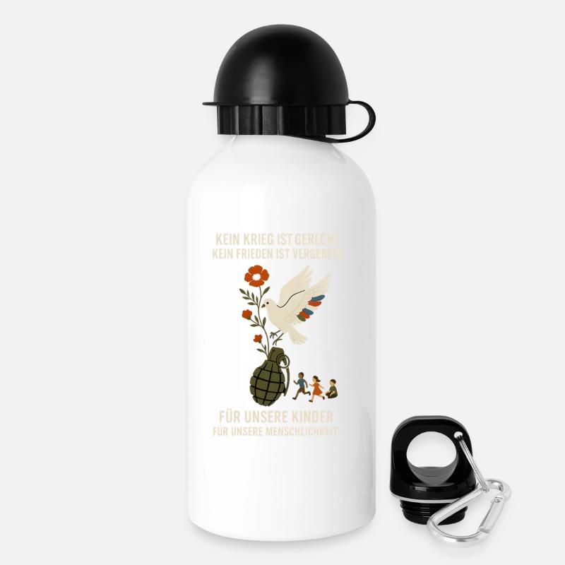 Design anti-guerre - Gourde avec bouchon 500 ml - blanc