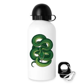 Schlange - Trinkflasche mit Deckel 500 ml - Weiß - Rechts