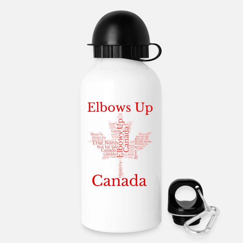 T-shirt de protestation Elbows Up Canada - Gourde avec bouchon 500 ml - blanc