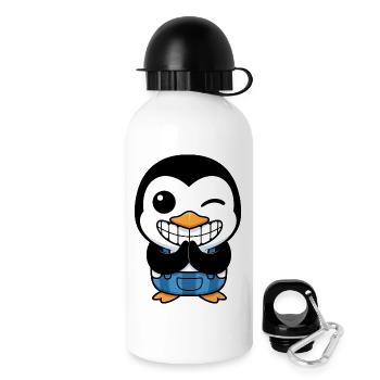 Cute Cartoon Penguin Smile Artfully Funny - Drinks Bottle with Lid 500 ml - white - Right