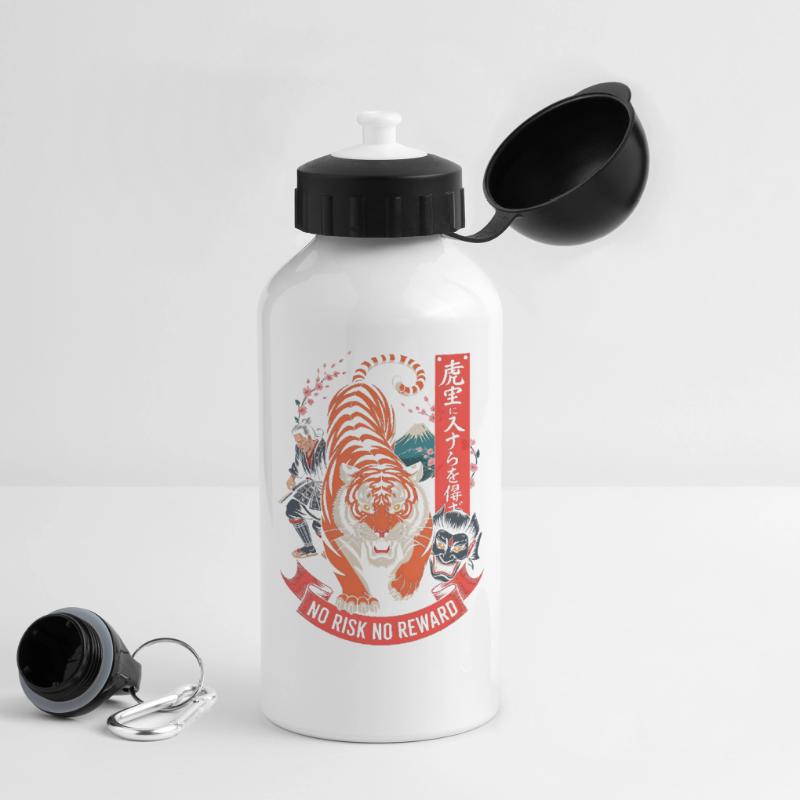 Design du Tiger Samurai Sans Risque Sans Récompense Gourde avec bouchon 500 ml