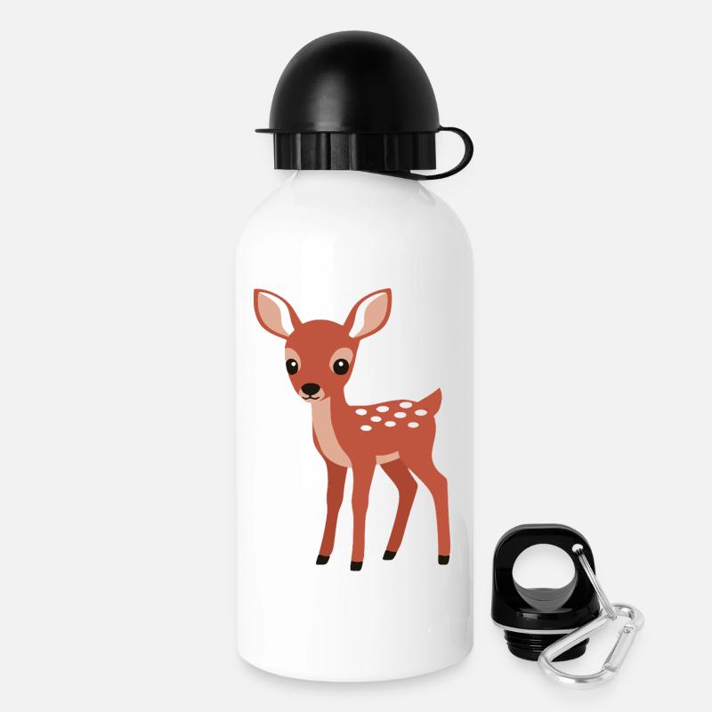 Cute curious fawn minimalist style - Drinks Bottle with Lid 500 ml - white