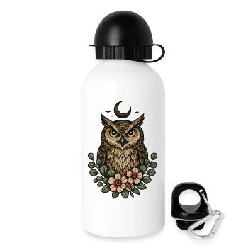 Mondnacht Eulenwald - Trinkflasche mit Deckel 500 ml - Weiß - Rechts