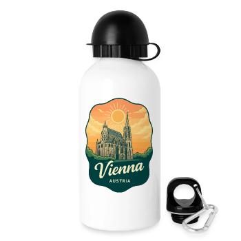 Cathédrale Saint-Étienne de Vienne Autriche Insigne rétro - Gourde avec bouchon 500 ml - blanc - Droite