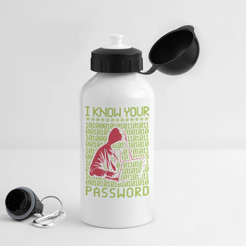 Hacker hackt Programmierer Linux Passwort Hacker Trinkflasche mit Deckel 500 ml