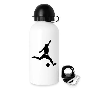 Soccer Player Goal Shot Sport Icon Illustration - Drinks Bottle with Lid 500 ml - white - Right
