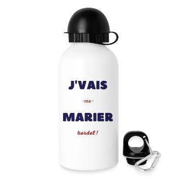 Je vais me marier bordel - Gourde avec bouchon 500 ml - blanc - Droite