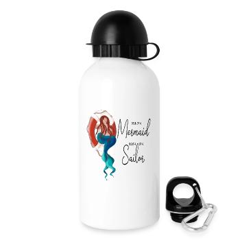 Meeresjungfrau mit Rettungsring - Trinkflasche mit Deckel 500 ml - Weiß - Rechts