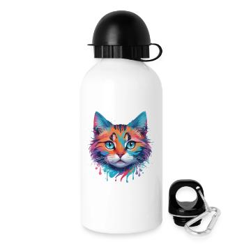 Niedliche Katze - Trinkflasche mit Deckel 500 ml - Weiß - Rechts