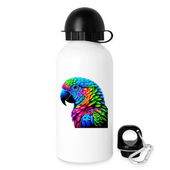 Papagei - Trinkflasche mit Deckel 500 ml - Weiß - Rechts