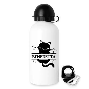 t-shirt Benedetta t-shirt cat cat Katze gato - Drinks Bottle with Lid 500 ml - white - Right