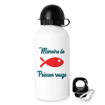 POISSON ROUGE. POISSON. MEMOIRE - Gourde avec bouchon 500 ml - blanc - Droite