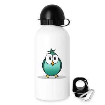 CHOUETTE. HIBOU. OISEAU. NUIT. NATURE. ANIMAL - Gourde avec bouchon 500 ml - blanc - Droite