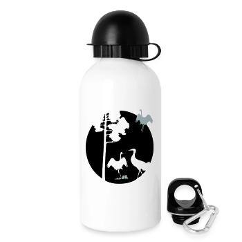 Afrika Kraniche - Trinkflasche mit Deckel 500 ml - Weiß - Rechts